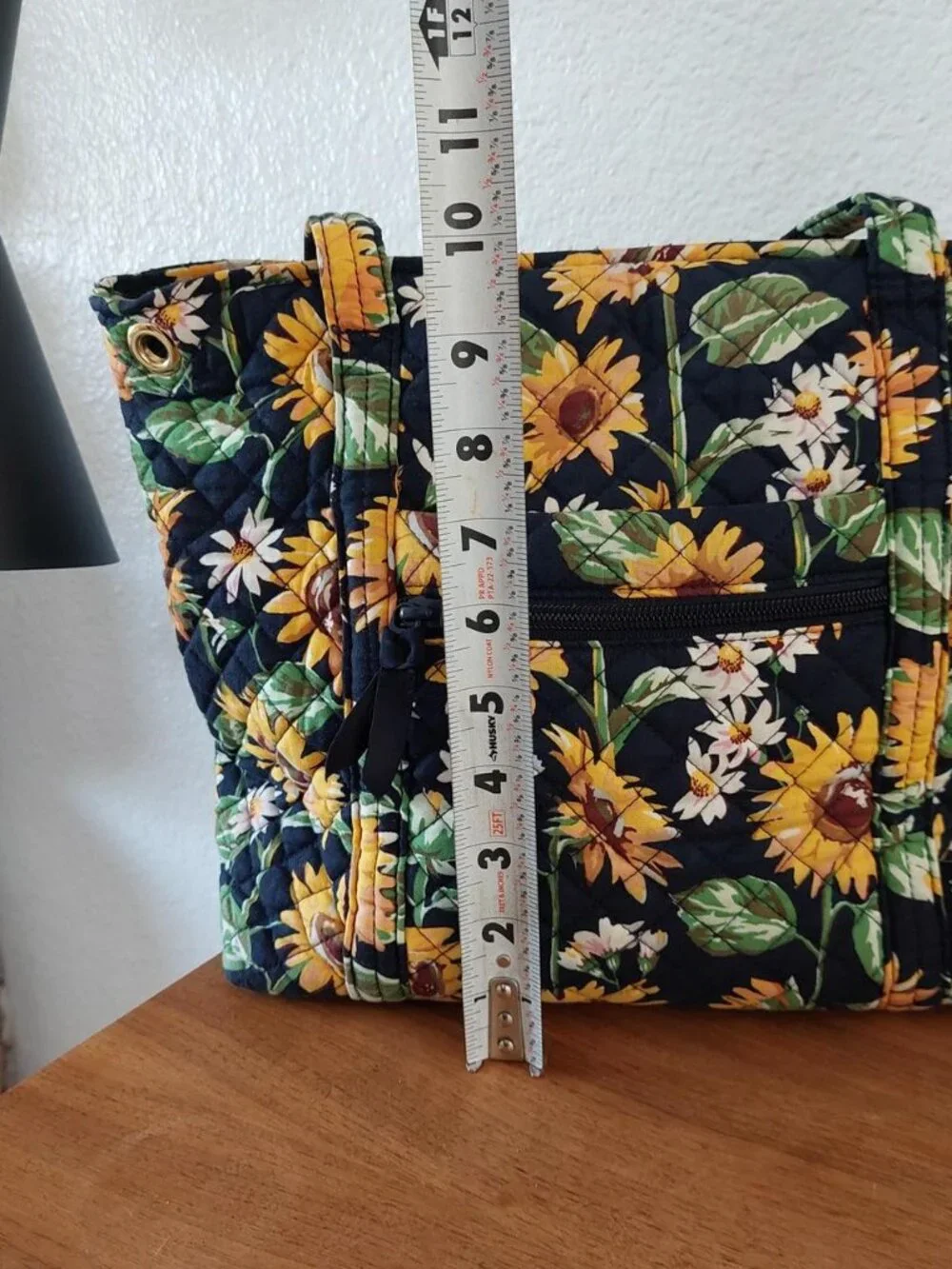 RARE Vera Bradley Sunflowers Small Vera Tote Bag featuring a quilted exterior